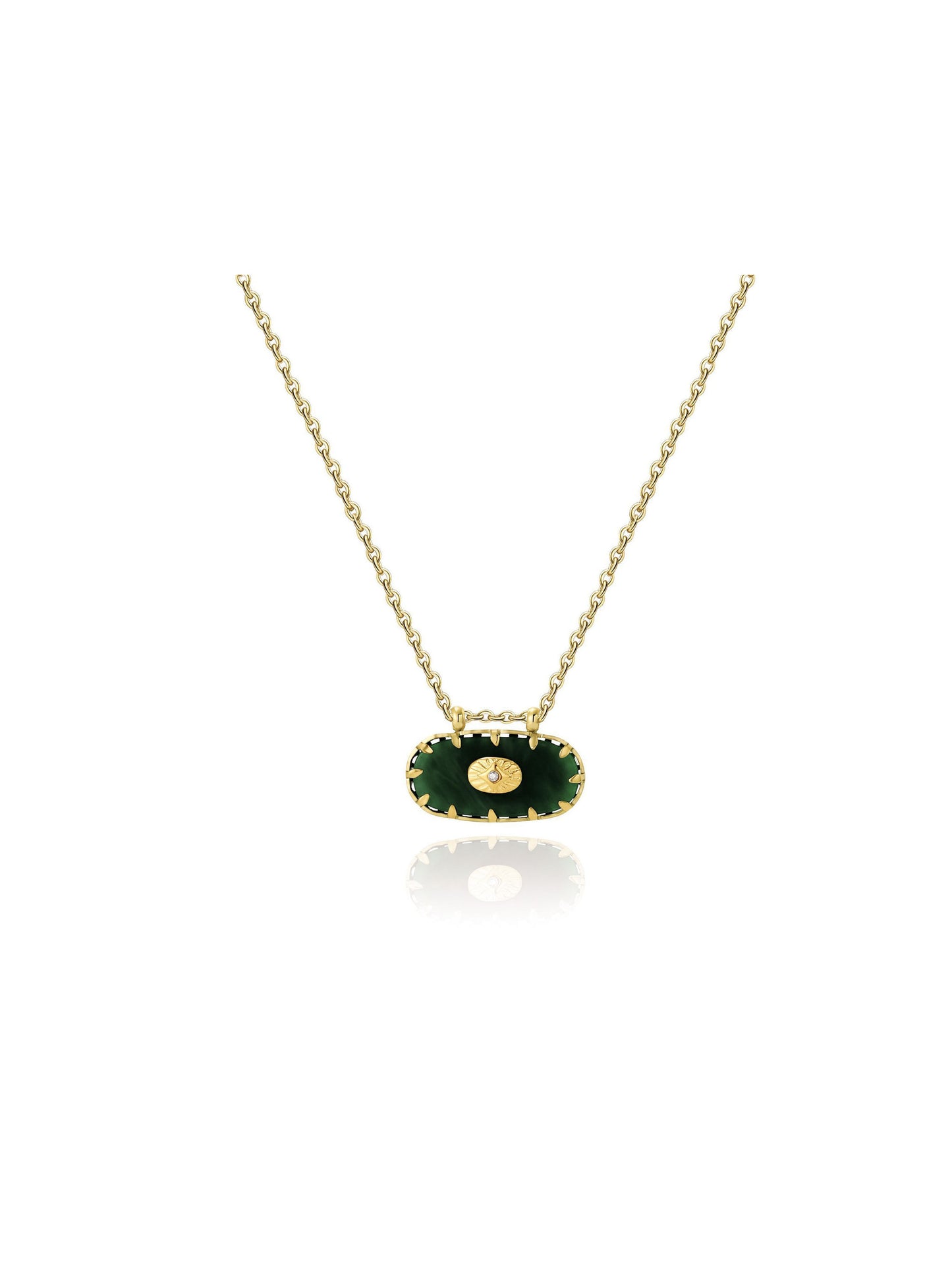 Green Natural Stone Geometric Necklace | TARA MINI - TARA MINI