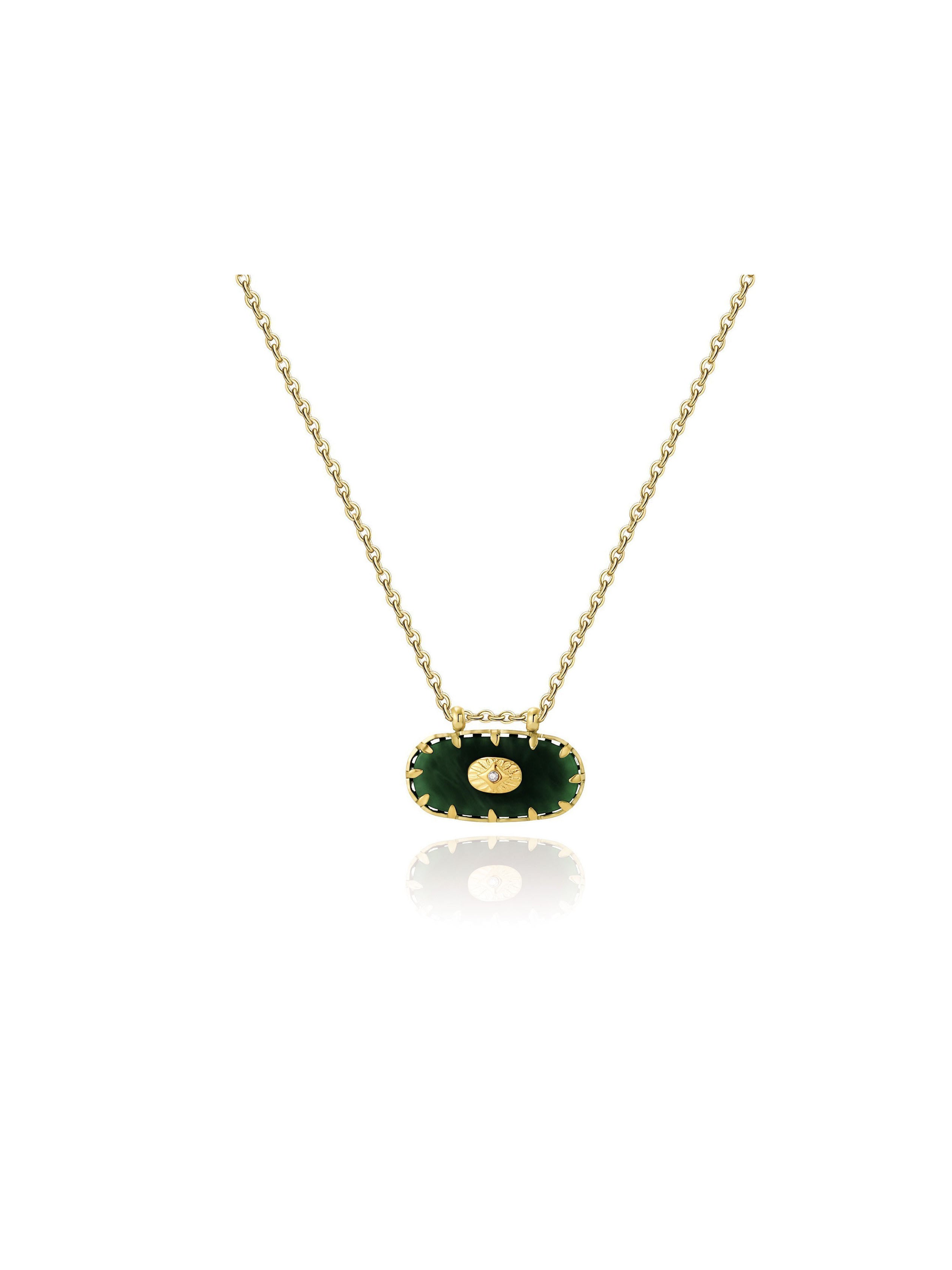 Green Natural Stone Geometric Necklace | TARA MINI - TARA MINI