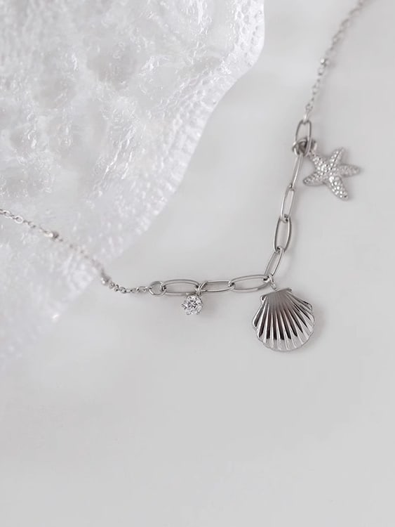 Silver Sea Charm Necklace