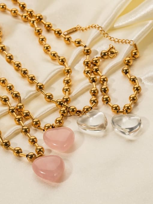 Resin Heart Geometric Necklace Gold Plated | TARA MINI - TARA MINI