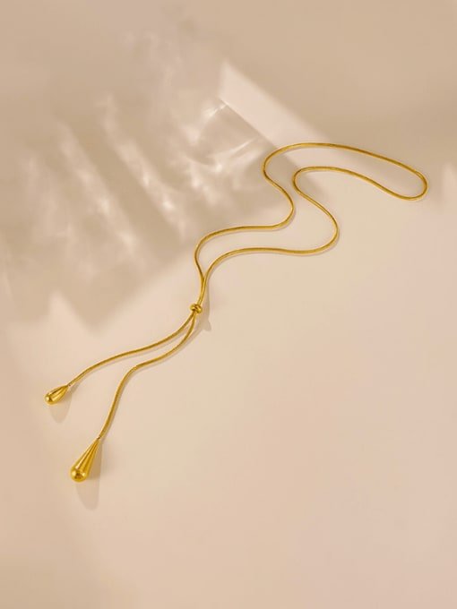 Water Drop Minimalist Tassel Necklace Gold | TARA MINI - TARA MINI