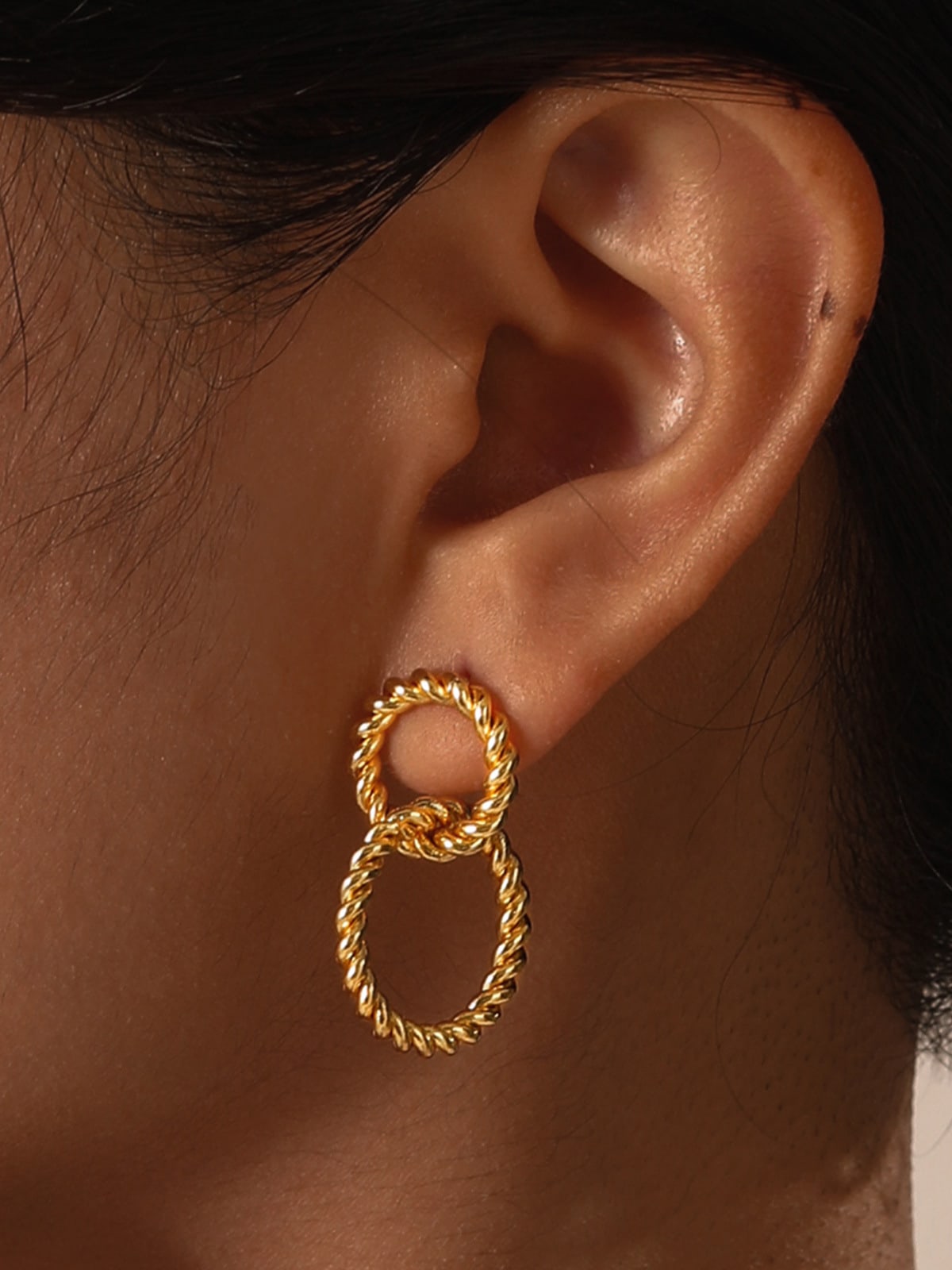 Twisted Double Hoop Earrings