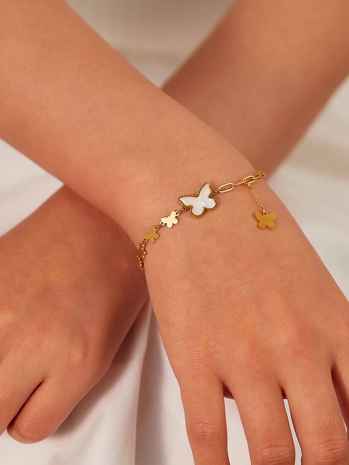 Gold Butterfly Charm Minimalist Bracelet