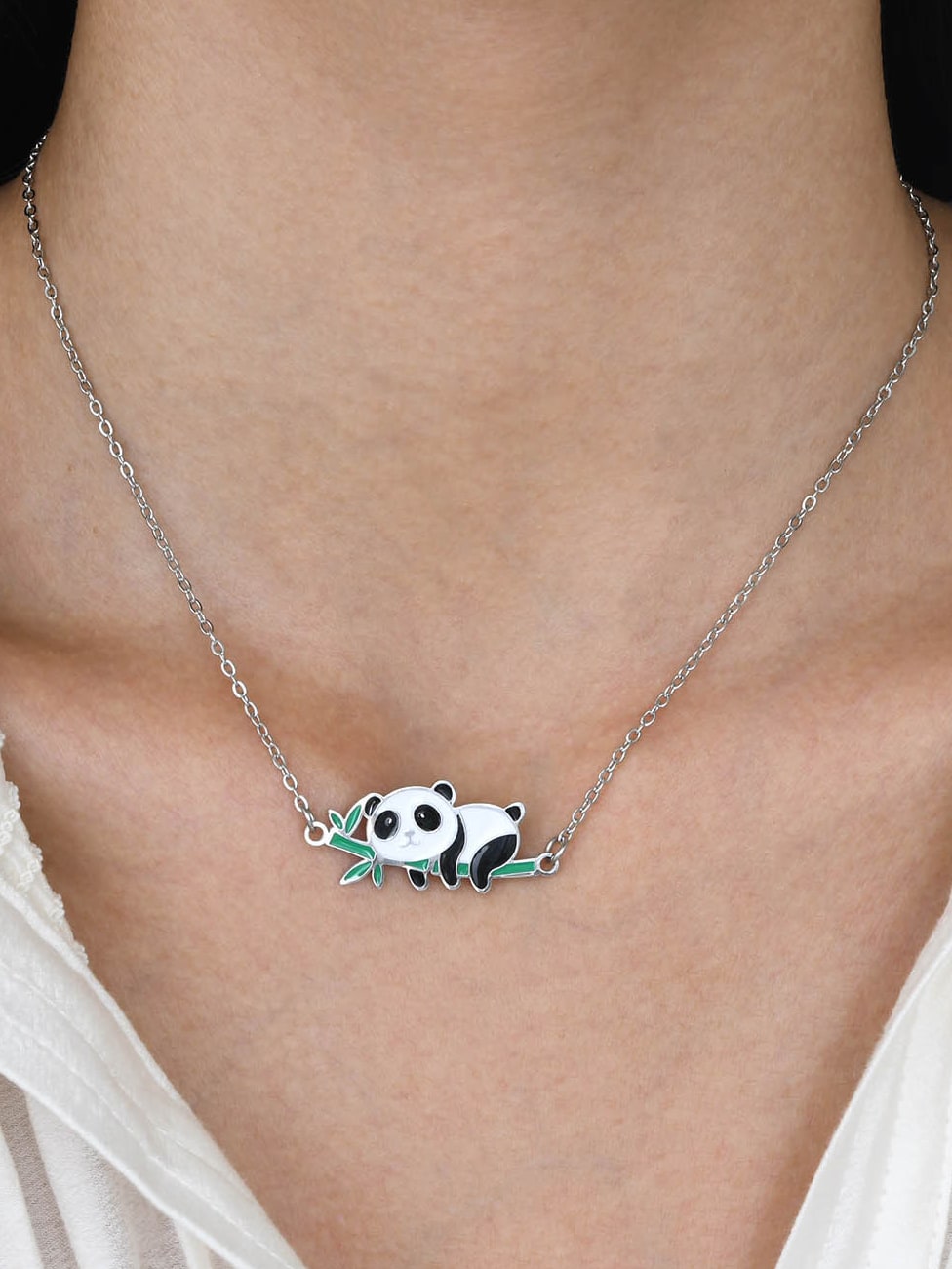 Enamel Panda Pendant Necklace