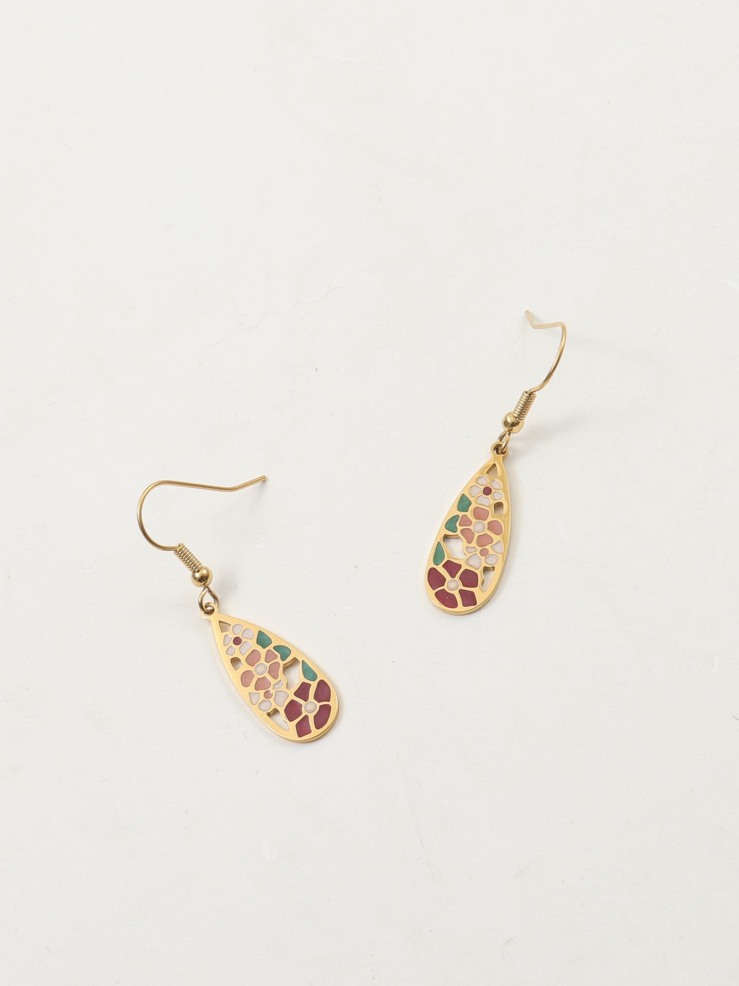 Enamel Water Drop Trend Hook Earrings