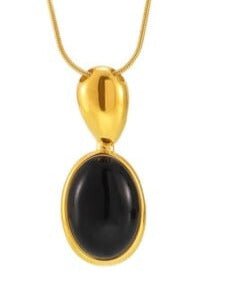 Tiger Eye Geometric Hip Hop Sweater Necklace | TARA MINI - TARA MINI