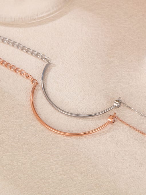Minimalist Curved Bar Bracelet for Women