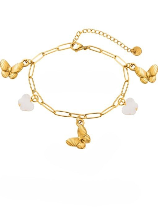 Butterfly Shell Charm Bracelet Gold | TARA MINI - TARA MINI