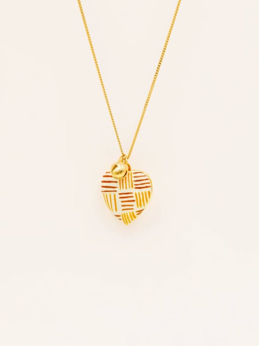 Love Heart Locket Necklace Gold Enamel | TARA MINI - TARA MINI