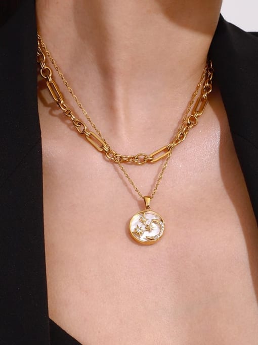 Shell Pentagram Minimalist Necklace Gold Plated | TARA MINI - TARA MINI