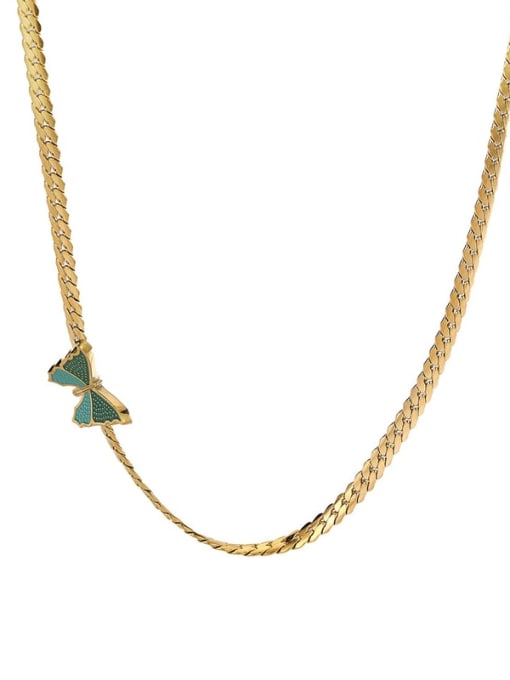 Green Enamel Butterfly Necklace Gold | TARA MINI - TARA MINI